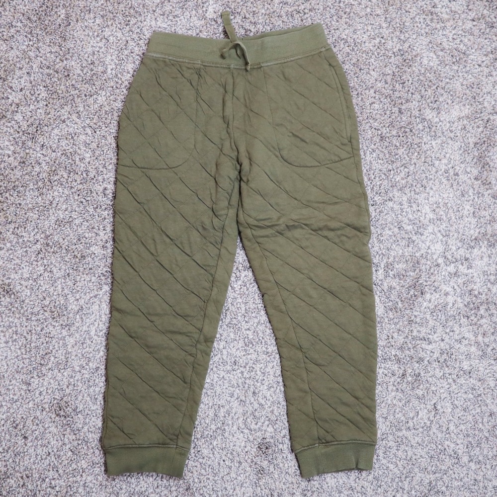 Hanna Andersson Quilted Jogger Sweatpants‎ Olive Green Kids Size 10